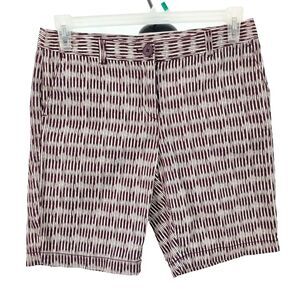 Ann Taylor LOFT Chino Original Shorts Womens Size 6P Cotton Pockets Purple White